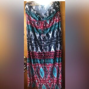 Strapless Multicolor Maxi Dress